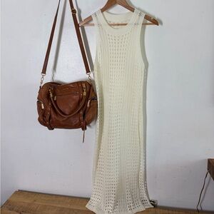 Elegant Cream Sleeveless Dress